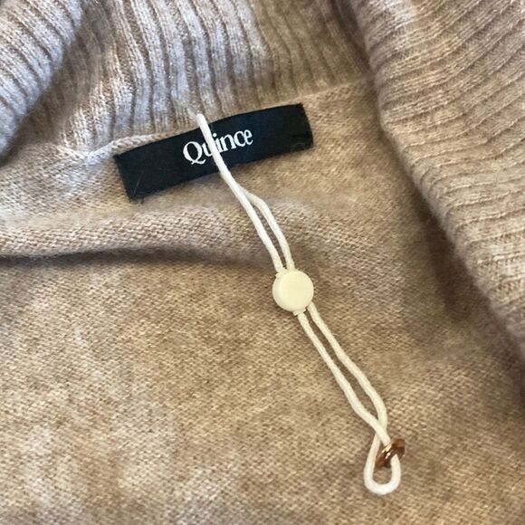 Quince Lightweight Mongolian Cashmere Open Cardigan Sweater XL Oatmeal Color - Picture 7 of 7